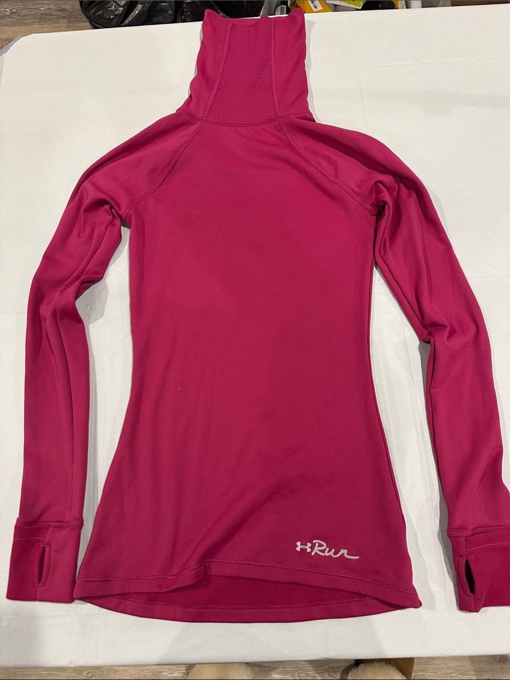 Under Armour Women's Magenta Long-Sleeve Mock Neck Run Top